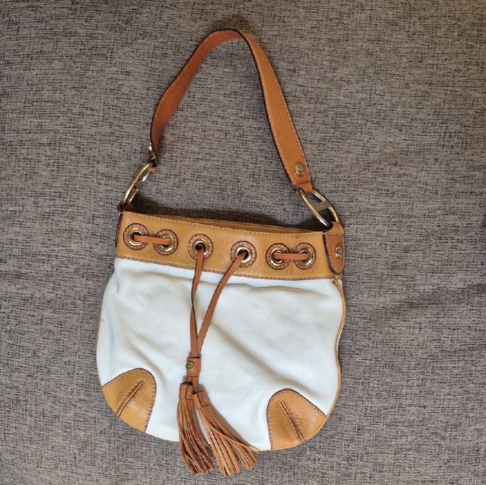 Michael Kors White and Tab Shoulder Bag